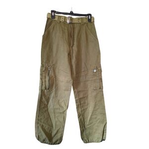 Urban Extreme Vintage Boys Olive Green Cargo Pants – Y2K Belted Utility